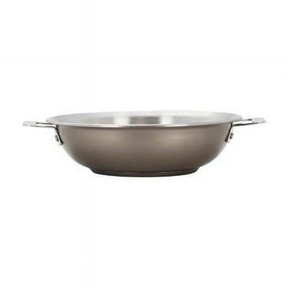 13 in. Hotstone Taupe Cucina Braiser Pan with Lid - Induction Bottom