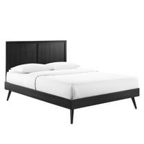 Alana King Wood Platform Bed With Splayed Legs Black