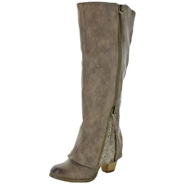 Not Rated Womens Sassy Classy Lace Detail Stacked Heel Knee-High Boots