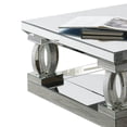 thumbnail image 2 of Mirrored Wooden Sofa Table with Curved Base and 1 Open Shelf Silver, 2 of 5