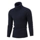 thumbnail image 1 of Suéter de cuello alto para hombre de Europa y Estados Unidos, camisa de color sólido con parte inferior, moda de alto sentido para hombre Joker, 1 of 5