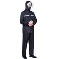 thumbnail image 3 of Rain Suits Black Versatile Reflective Lightweight Waterproof Foldable Breathable Raincoat with Rain Pants for Adults L, 3 of 16