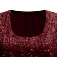thumbnail image 5 of BLVB Women's Sequin Tops U Neck Long Sleeve Fall Winter Holiday Shirts Glitter Sparkly Blouses for Party, 5 of 5