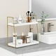 thumbnail image 3 of Organizador de baño Forbena Countertop de 2 niveles blanco/dorado, 3 of 7