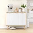 thumbnail image 2 of HOMCOM Buffet de 36 Pouces, Armoire Buffet avec Tablettes Ajustables, Naturel, 2 of 10