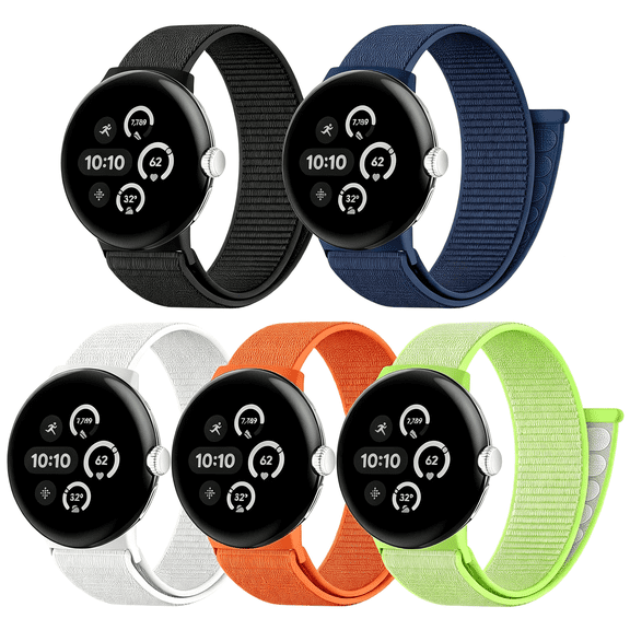 DESIGNICE Nylon Loop Sport Bands for Pixel Watch 4/3/2/1 Band 41Mm,5 Pack Soft Breathable Braided Replacement Straps for Men Women Watch Bands for Women Smart Watch Bands