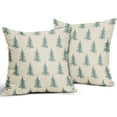 thumbnail image 2 of Christmas Tree Pillow Covers 18x18 Set of 2 Aqua Xmas Rustic Style Winter Print Decorative Outdoor Pillowcases Farmhouse Holiday Throw Cushion Case Decor for Couch Sofa Bed, 2 of 6