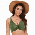 thumbnail image 3 of TOWED22 Womens V Neck Bikini Tops Adjustable Spaghetti Straps Bathing Suit Sexy Swimsuit Padded AG,XL, 3 of 9