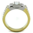 thumbnail image 3 of Two-Tone IP Gold (Ion Plating) Stainless Steel Ring with AAA Grade CZ in Clear for Women Clear Stone Color Style TK2049 Size 8, 3 of 4