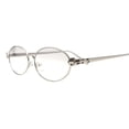 thumbnail image 2 of PASTL Vero Oval Sunglasses Unisex Slim Metal Frame UV400 Silver Tinted Clear, 2 of 8