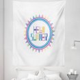 thumbnail image 1 of Hello Summer Tapestry, Retro Funky Typographic Design Print and Geometrical Shapes in Lively Colors, Fabric Wall Hanging Decor for Bedroom Living Room Dorm, 5 Sizes, Multicolor, by Ambesonne, 1 of 1