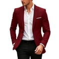 thumbnail image 2 of Yaoyar Men's Solid Pocket Single Button Blazer Jacket Soft Breathable Lightweight Casual Work Office Sport Coat, 2 of 6