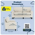 thumbnail image 2 of Serta Copenhagen 61" Rolled Arm Loveseat Sofa with Removable Covers Cream White, 2 of 16