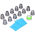 thumbnail image 1 of Juego de boquillas para manga pastelera, fácil limpieza, alisado de superficies, boquilla para glaseado de flores para decorar pasteles, cupcakes, muffins de fondant., 1 of 14