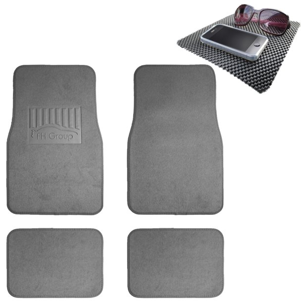FH Group, 4pcs Floor Carpet Mats For Universal Auto Car SUV Van Gray w