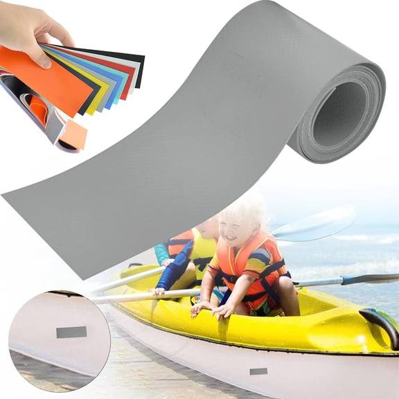 Goowood Vinyl Repair Kit PVC Patch Air Mattress Pool Patch Repair Kit Heavy Duty Kayak Bounce House Tube Patch Grey