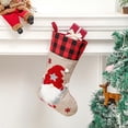 thumbnail image 3 of Christmas Stockings, 18 Inches Burlap Buffalo Plaid Stockings with Sweden Gnomes Family Christmas Stocking for Xmas Home Decor, Christmas Decorations, 3 of 6