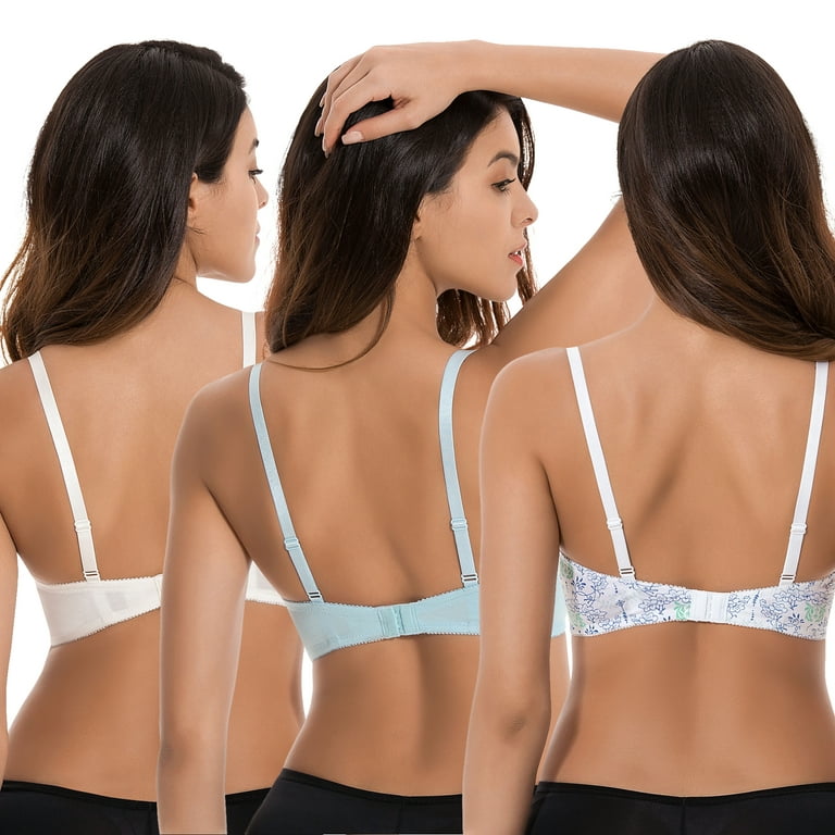 Curve Muse Plus Size Nursing Underwire Bra with drop-down cups (Pack of  3)-WHITE PRINT,LIGHT BLUE,CREAM-34DDD 