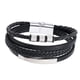 thumbnail image 4 of Pulsera de cuero multicapa personalizada, resistente y moderna, para amigos y familias. Hebilla de plata, 4 of 8