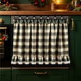 thumbnail image 6 of DeChang Christmas Oven Door Curtain, Plaid Festive Kitchen Half Curtain with Bowknot Lace Ruffle Trim, Washable Easy Install Vintage Holiday Home Appliance Decor,Multicolor A, 6 of 6