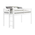 thumbnail image 2 of Bedz King Contemporary Low Loft Twin Bed with End Ladder, White, 2 of 9