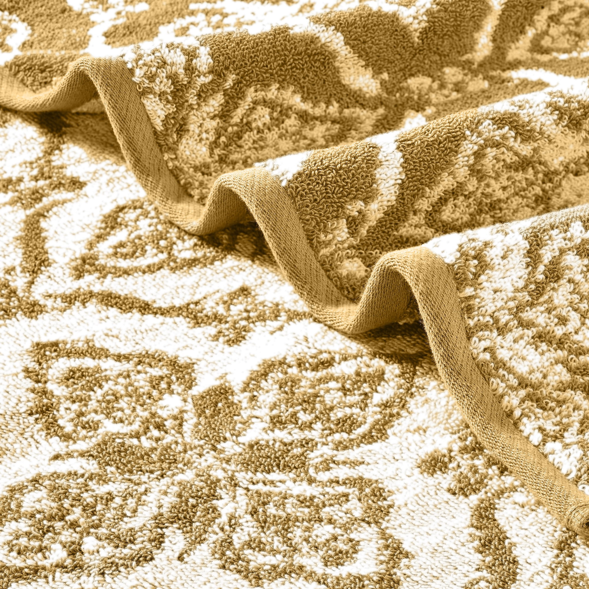 Modern Threads Amaris 6-Piece Adult Cotton Bath Towel Set, Amaris, Gold