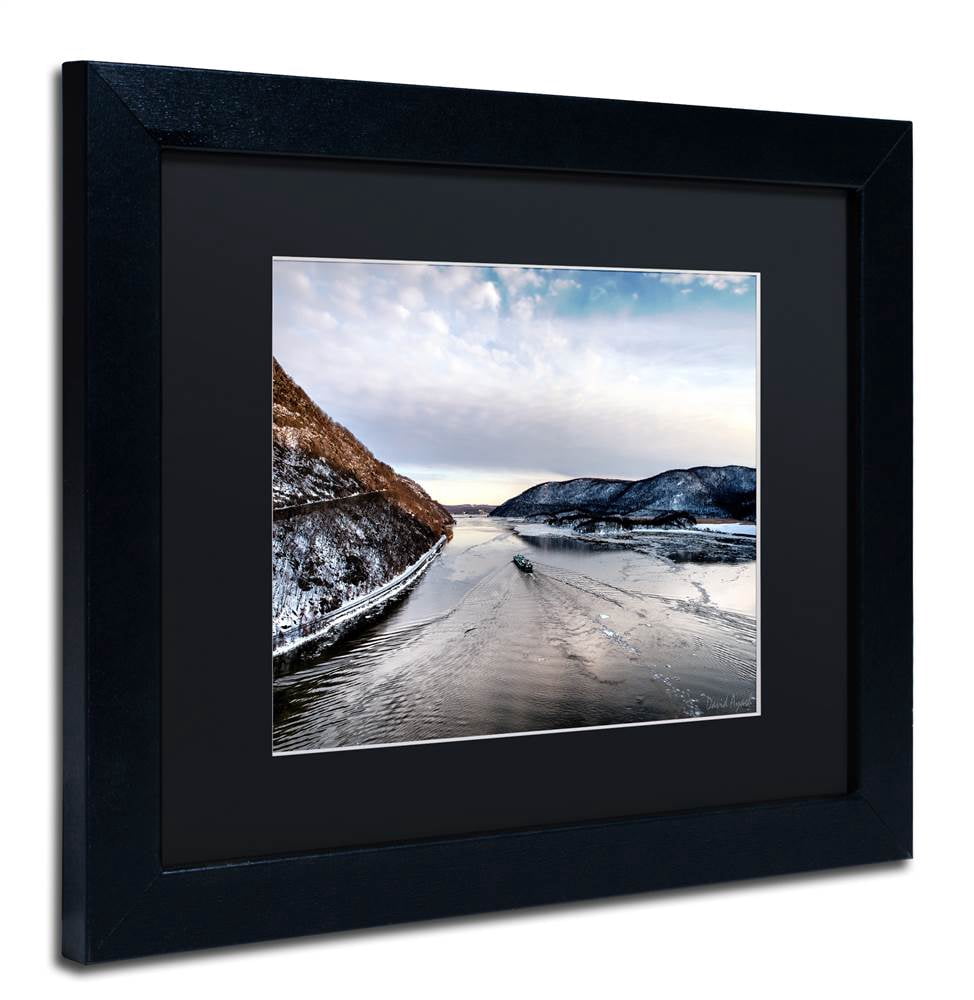 Trademark Fine Art "Hudson Valley" Canvas Art by David Ayash Black Matte, Black Frame