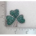 thumbnail image 4 of Faship Green Crystal Shamrock Clover 3 Leaf Pin Brooch St. Patrick's Day, 4 of 5