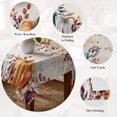 thumbnail image 5 of Orange Blue Pumpkin Fall Table Cloth Waterproof Tablecloths, Thanksgiving Eucalyptus Leaves Rustic Tablecloth Dining Table Cover for Kitchen Party Tabletop Outdoor, Rectangle Tablecloth 54x108 Inch, 5 of 9