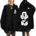 thumbnail image 2 of Sudadera con capucha de Mickey Mouse para hombre y mujer, abrigo de gran tamaño con cremallera, ropa de Anime de dibujos animados, chaquetas de moda, color negro, primavera y otoño, 2 of 4