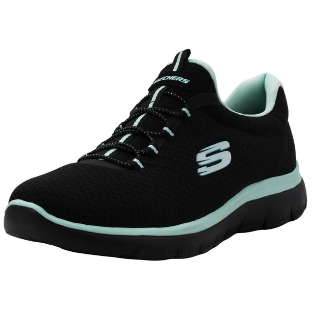Zapatilla Skechers Summits para mujer, color negro aguamarina, talla 9.5
