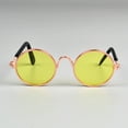 thumbnail image 2 of Graflsoa Stylish Pet Sunglasses for Cats and Dogs - Trendy Yellow Shade, Lightweight Metal Frame, UV Protection Accessory, 2 of 6