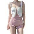 thumbnail image 4 of Clearance!NMMUED One Piece Swimsuit Women, Halter Swimsuits for Women, Tummy Control Swimsuits for Women, Full Coverage Swimsuits for Women, Padded Swimsuits for Women, Red M, 4 of 6