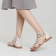 thumbnail image 4 of Sandalias de gladiador para mujer, sandalias planas con tiras y cremallera trasera para fiestas y vacaciones, 4 of 9