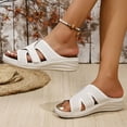 thumbnail image 5 of LOVZFMLL Women's Wedge Sandals Casual Slip On Open Toe Comfort Walking Clogs with Arch Support Summer Beach Vacation Shoes White 9.5, 5 of 7