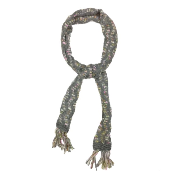 Womens Hand Crafted Gray & Pink Mudd Cable Knit Winter Scarf