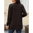 thumbnail image 3 of Fancyglim Women's Lightweight Open Front Cardigan Sweater Casual Long Sleeve Knit Outerwear with Pockets, Black L, 3 of 6