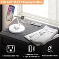 thumbnail image 5 of Merluxy Nightstand Set of 2 with Charging Station,Farmhouse End Table with Drawers for Bedroom,Black, 5 of 7