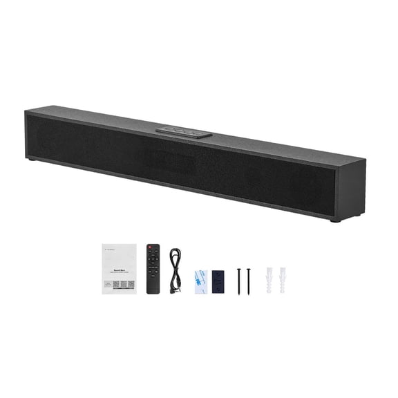 24 Inch 2.0 Channel Sound Bar for TV, 80W Surround Sound System with Bluetooth 5.0 AUX USB Connection, Control for Home Theater PC Projector Audio
