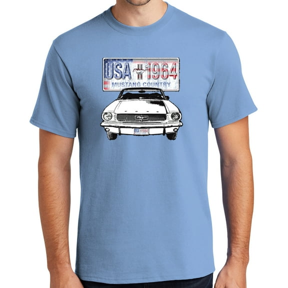Buy Cool Shirts '64 Ford Mustang Country Cotton T-shirt, 3XL Light Blue - Tall
