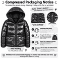 thumbnail image 2 of Lanbubble Girls Shiny Puffer Jacket Hooded Winter Coat Warm Outerwear for Kids 7-14Y, 2 of 8