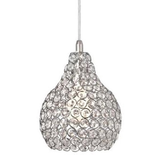 Westinghouse Kelcie Mini Pendant Brushed Nickel Finish Crystal Jewel Shade