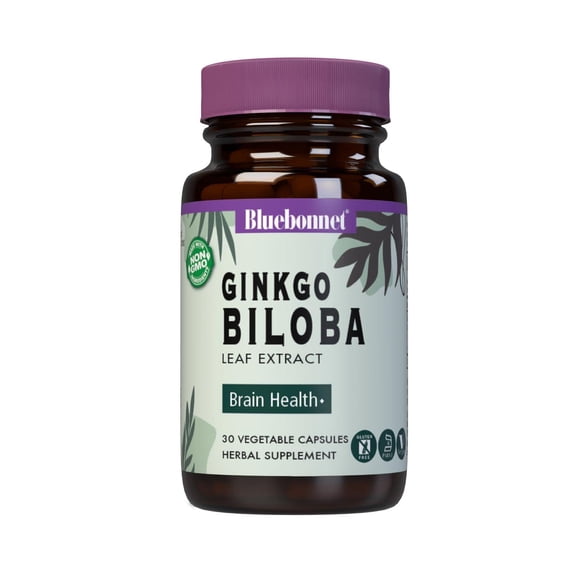 Bluebonnet Nutrition Ginkgo Biloba Leaf Extract Supplement, 30 Count