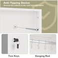 thumbnail image 2 of Broom Closet Storage Cabinet,65" H Slim Tool Cabinets with Locking Door and 2 Shelves,Utility Cabinet with Hanging Rod and Hooks for Home Office,White, 2 of 8