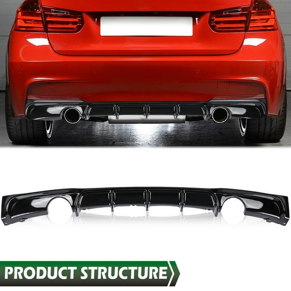 CCPAO Compatible with BMW F30 3 Series M Sport Sedan 2012-2018 Lower Rear Bumper Diffuser Lip