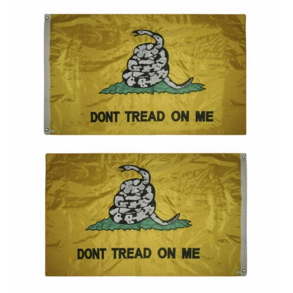 2x3 Don't Tread On Me Gadsden EMBROIDERED 2 double sided Flag FAST USA SHIPPING