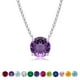 thumbnail image 1 of JeenMata Hermoso Collar con Colgante Solitario con Piedra Natal de Febrero de Corte Redondo de 1 Quilate, Amatista, Chapado en Oro Blanco de 18 Quilates, Mujer, Adulto, 1 of 6