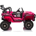 thumbnail image 5 of Jorfly 24 Volt Ride on Toys,4WD 2 Seater Power Car wheels UTV w/Remote Control, Bluetooth Music, Spring Suspension, LED Light, 5MPH Max, Pink, 5 of 7
