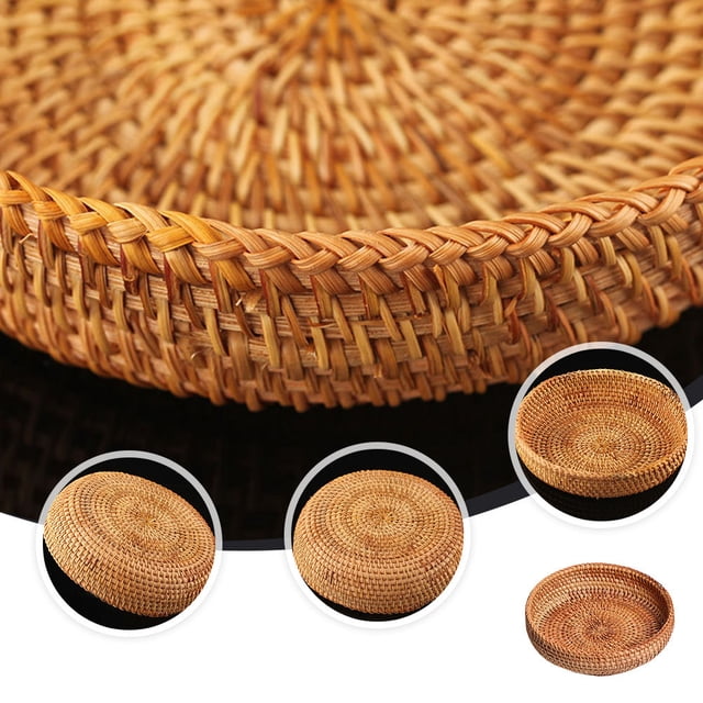 unbranded Cesta Multiusos De Almacenamiento Tejida En Plástico Para Y Pan En Color Marrón
