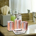 thumbnail image 6 of 4Pcs Bath Accessory Soap Dispenser Transparent Lotion Bottle Vanity Accessory Set Toilet Accessories Set Soap Dish Toothbrush Cup Decor Rose, 6 of 9